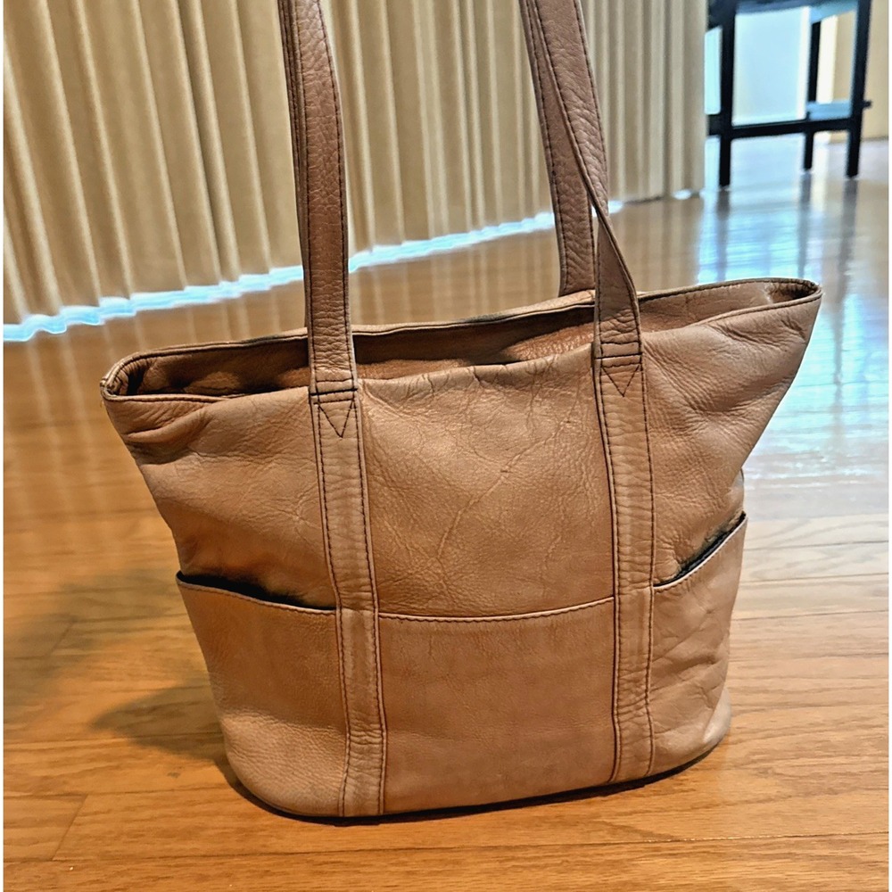 VTG Hobo International FADED Brown Style Leather Tote Purse Shoulder Bag 14x10x6